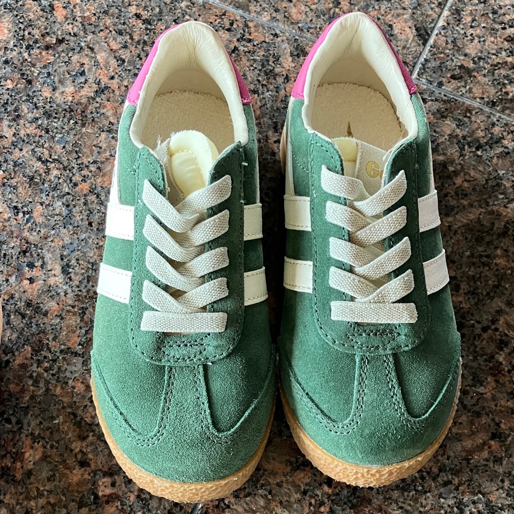 Gola Green and White Kids Sneakers